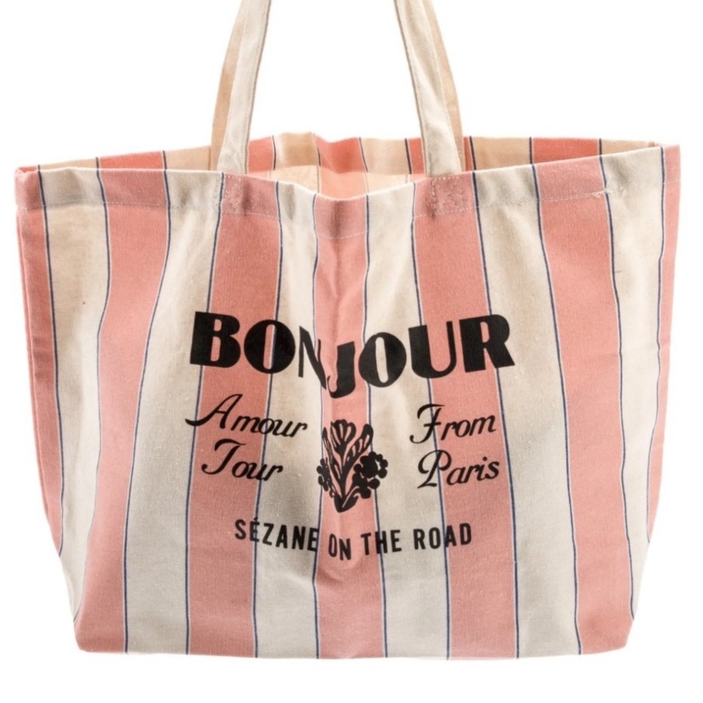Sézane Bonjour Striped Tote Bag